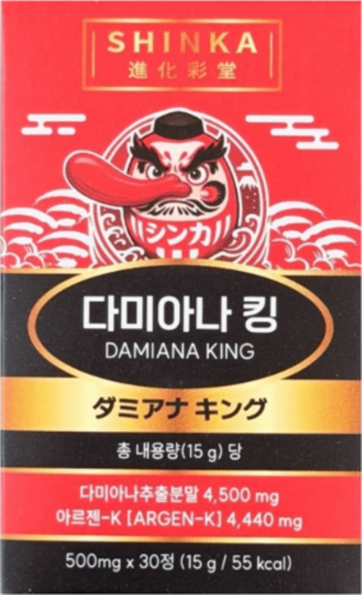 신카 다미아나 킹 남성 영양제, 5개, 30정