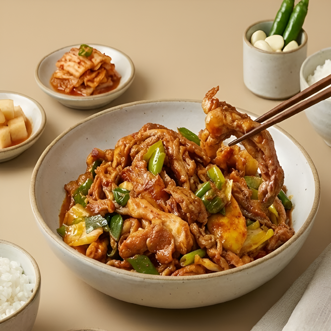 무뼈닭목살 국물 350g 1개 숯불구이 무뼈 쫄깃 캠핑음식, 무뼈닭발 양념400g