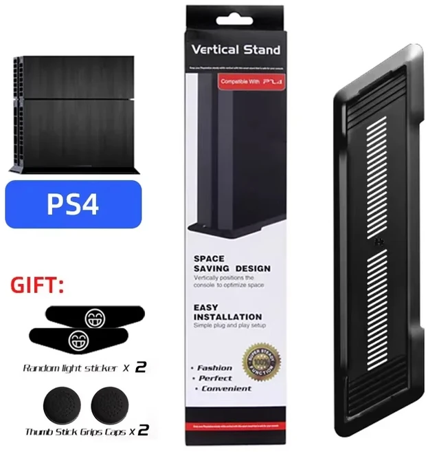 PS4/PS4 PRO/PS4 슬림 콘솔 방열 도크용 미끄럼 방지 베이스가 있는 데이터 프로그 수직 냉각 스탠드, 1