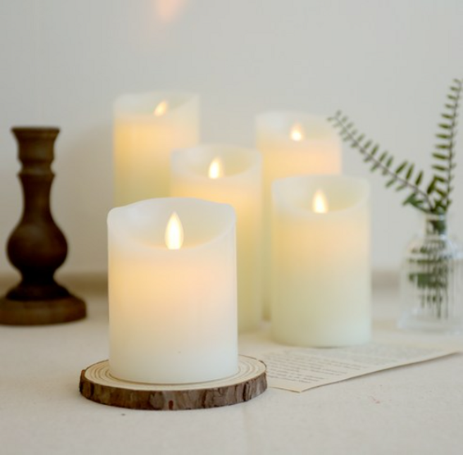 모던홀릭 캔들 티라이트 LED 양초 20cm + 리모컨 세트, 흰색 1세트