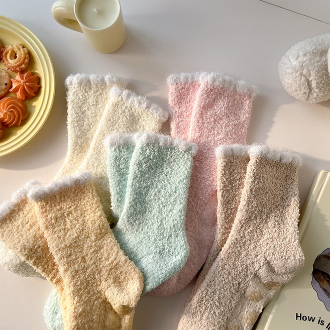 그레이스 여성 미끄럼방지 수면양말 논슬립 털빠짐 없는 수면양말 임산부 수면양말 무압박 숙면양말5컬레