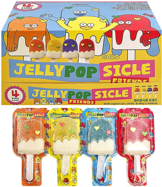 스낵스 젤리팝시클 프렌즈, 480g, 1박스