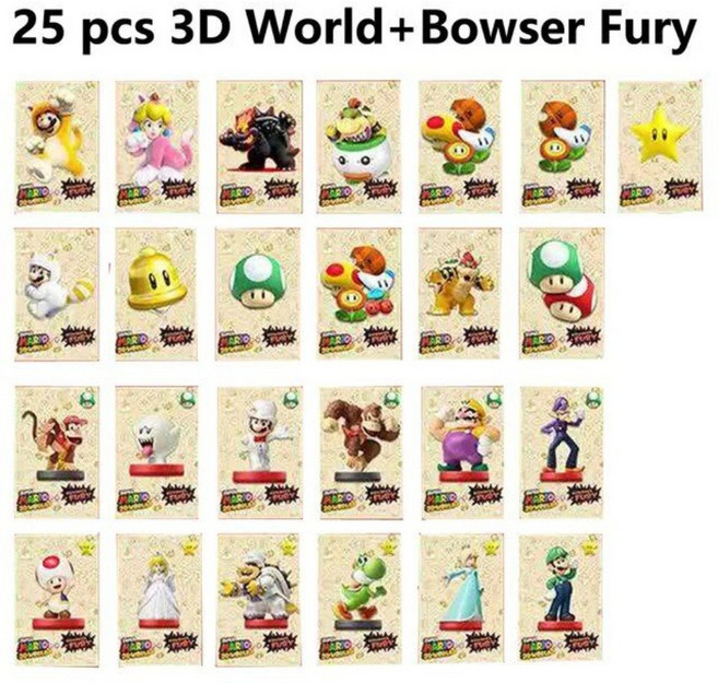 젤다 왕국 눈물 링크 가논돌프 공주 젤다의 전설 야생의 숨결 아미보 카드 스위치, 1개, 25장 마리오 3D 월드