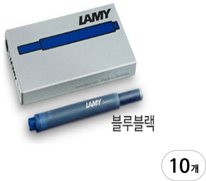 LAMY 만년필용 잉크카트리지 T10 5개입, 10개, 블루블랙