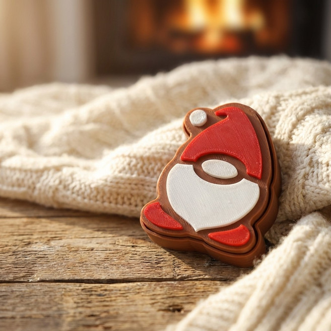 귀여운 리얼 수염 텍스처 크리스마스 산타 요정 노움 빨간 모자 클리커, 1개, 청축