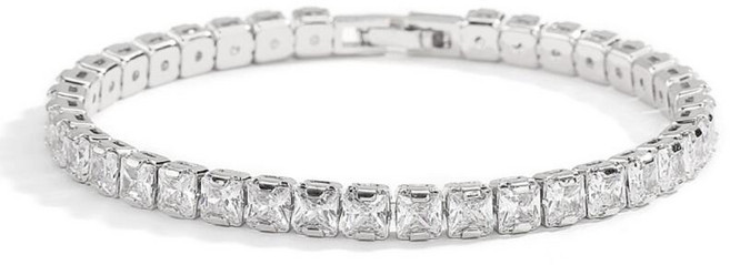 공용 풀 모이사나이트 테니스 팔찌 결혼 신부 S925 실버 핸드 체인 기념일 선물 D 컬러 VVS1 3mm 4mm, [08] 5MM Silver