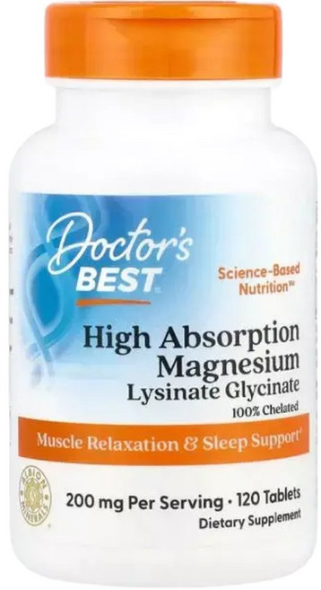 닥터스베스트 High Absorption 마그네슘 Magnesium 200mg 120정 비건 킬레이트 라이시네이트 글리시네이트, 1개