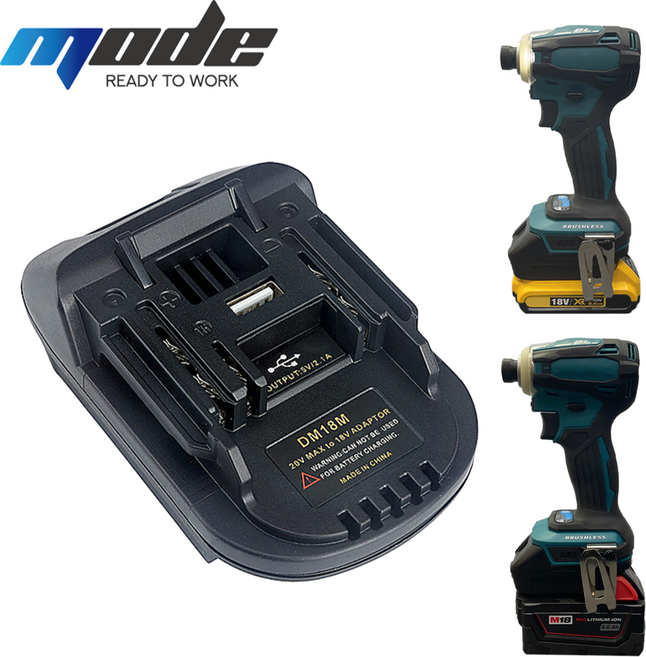 배터리 변환 젠더 마끼다 18v 공구 디월트 밀워키 호환 어댑터 밧데리 아답터 DM18M, 1개