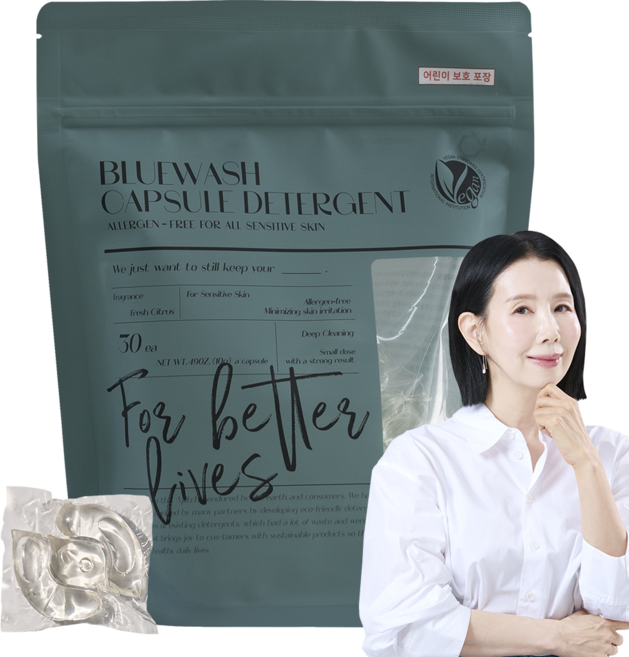 블루워시 비건 임산부 신생아 유아 초고농축 세탁 캡슐 세제 프레쉬 시트러스향, 1개, 30개입