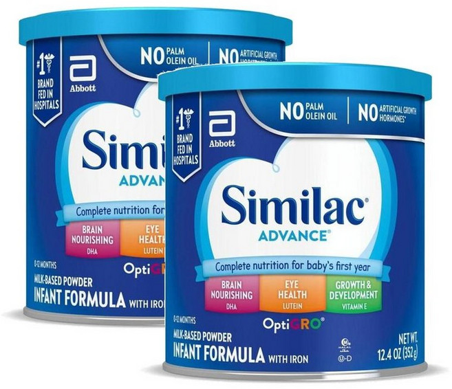 씨밀락 어드밴스 인펀트 포뮬러 + 철분 DHA 루테인 영아 분유 352g, 2개