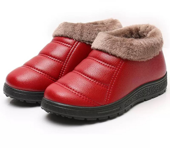 BLTER 여성 겨울 털신발 겨울 방한화 미끄럼방지 슬립온 엄마 털신발 할머니 발편한 단화 기모 털 따뜻한 여성 스니커즈BLB1