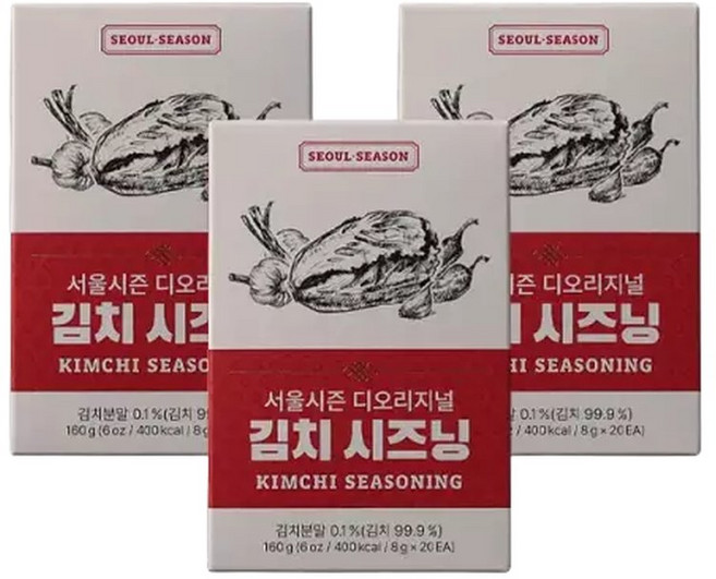 3박스 8g20개입 / 서울시즌 디오리지널 김치 스테이크 시즈닝 후리가케 다이어트 저칼로리 소스 스틱, 8g
