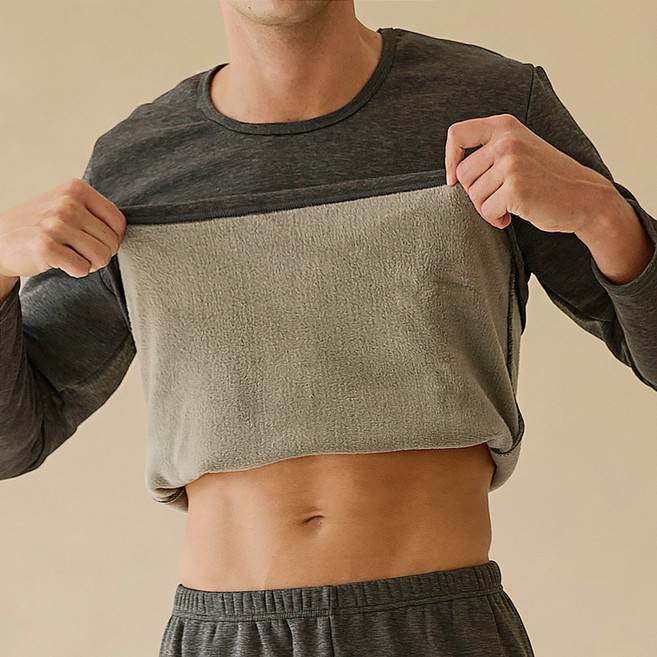 엘라운지 남성 히트플러스 융기모 상하세트