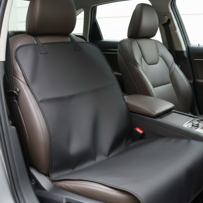 아임봄 1+1 운전석 조수석 자동차 방수시트 물놀이 애완견 강아지 차량용 애견용 시트커버 풀커버, 2개, 블랙