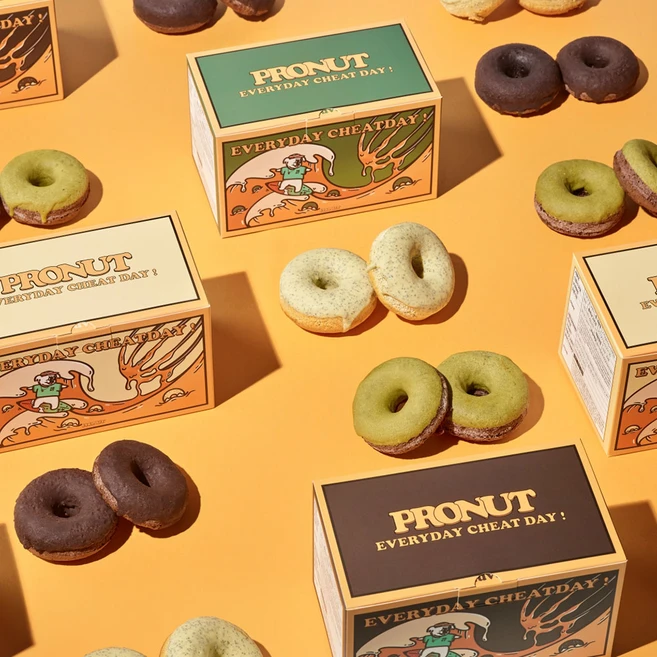 프로넛 프로틴 도넛 식사대용 식단관리 간식 디저트 1box 6개입, 카카오맛, 45g - 쿠팡