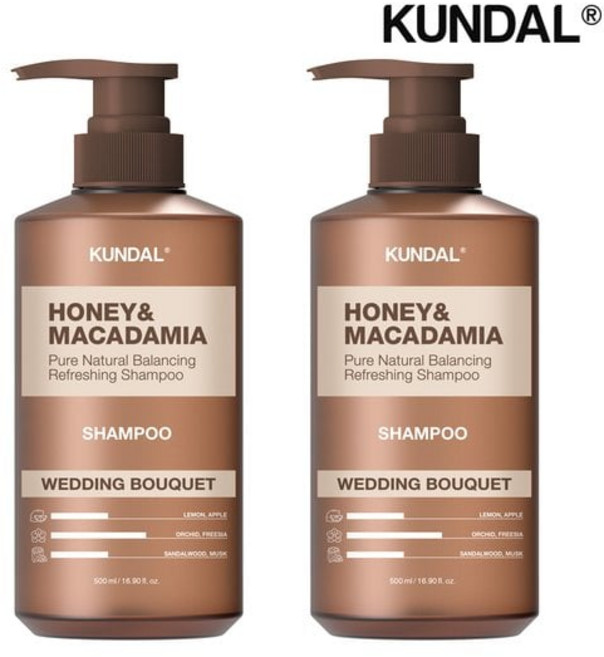 쿤달 허니 앤 마카다미아 네이처 샴푸 웨딩부케 500ml 2개