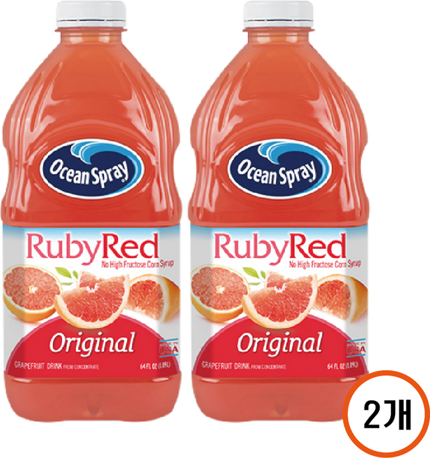 오션스프레이 루비 레드 자몽 드링크, 1.89L, 2개