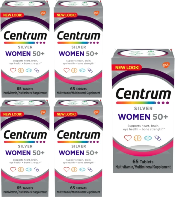 미국직구 센트룸 실버 여성 50세이상 종합비타민 미네랄 65정, 5개, 65회분 - 쿠팡