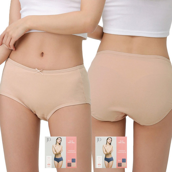 JD 면스판 여자 맥시 삼각 팬티 세트 3P+3P JHWPXP62_2S