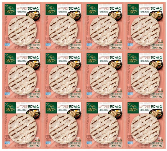 CJ제일제당 더건강한 닭가슴살 직화스테이크100g, 12개, 100g