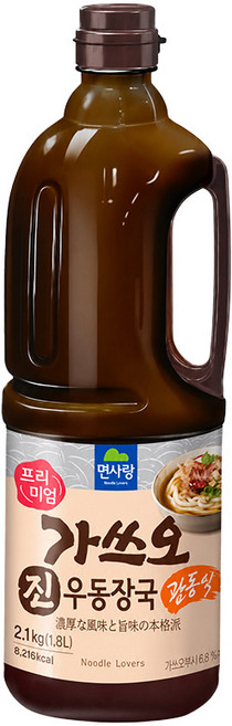 면사랑 프리미엄 가쓰오 진 우동장국 관동식 2.1kg(1.8L) 농축 육수 만능 국물 베이스 액상 원액 가쓰오부시 분식점 일식 업소용 식당용 가정용 대용량 6개입(1box), 2.1kg, 6개