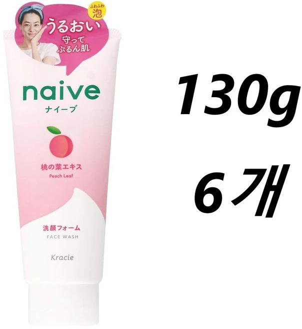 일본 크라시에(Kracie) 나이브(naive) 페이스 워시 복숭아향, 6개, 130g - 쿠팡