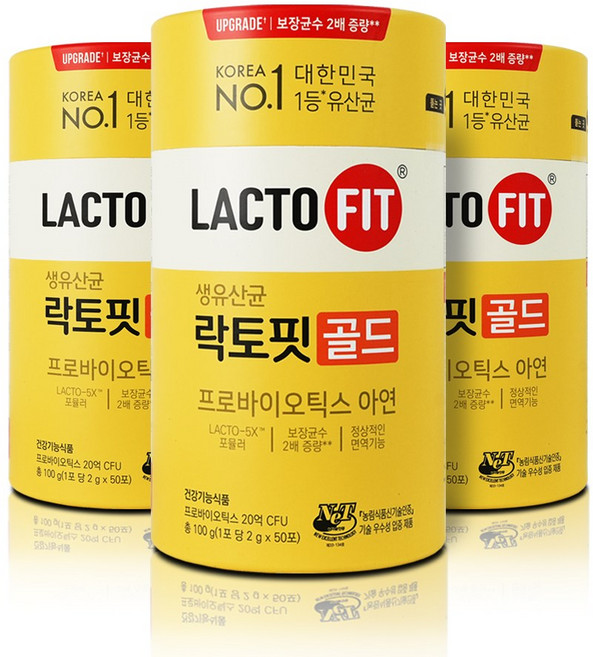 종근당건강 락토핏생유산균 골드50 150포, 100g, 3개