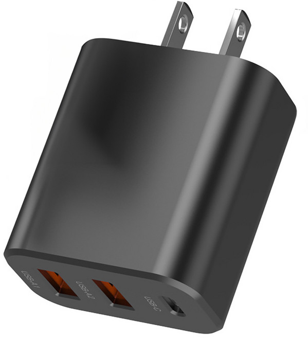 OnePower GaN 30W 氮化鎵三孔充電器 1A2C PD 快充頭 旅充頭, 黑色, 1個