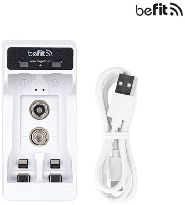 비핏 9V 1구 충전기 AA/ AAA 2구 U2-9V, 1개