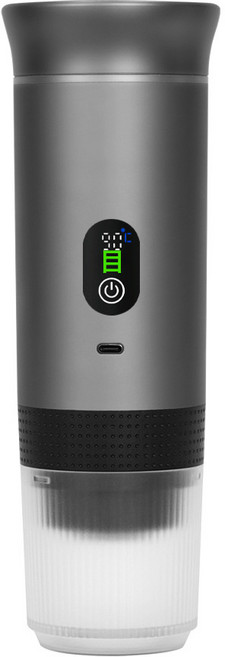 便攜式膠囊咖啡機家用小型咖啡壺加熱戶電動外意式濃縮咖啡機, 灰色(數顯版):20bar, 1個, 1L