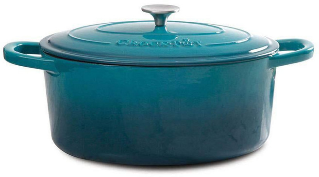 Crock Pot Artisan 원형 에나멜 주철 더치 오븐 5쿼트 선셋 오렌지 260917, 틸 옴브레