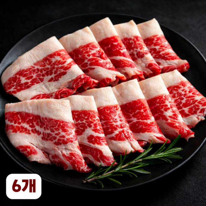 우리는정육가든 1++등급 한우 차돌박이 (냉동), 6개, 300g