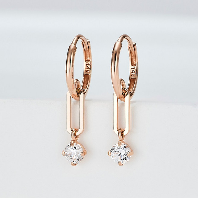 준주얼리 전체 14K18K 원터치 드롭 데일리 귀걸이 SPBEE684