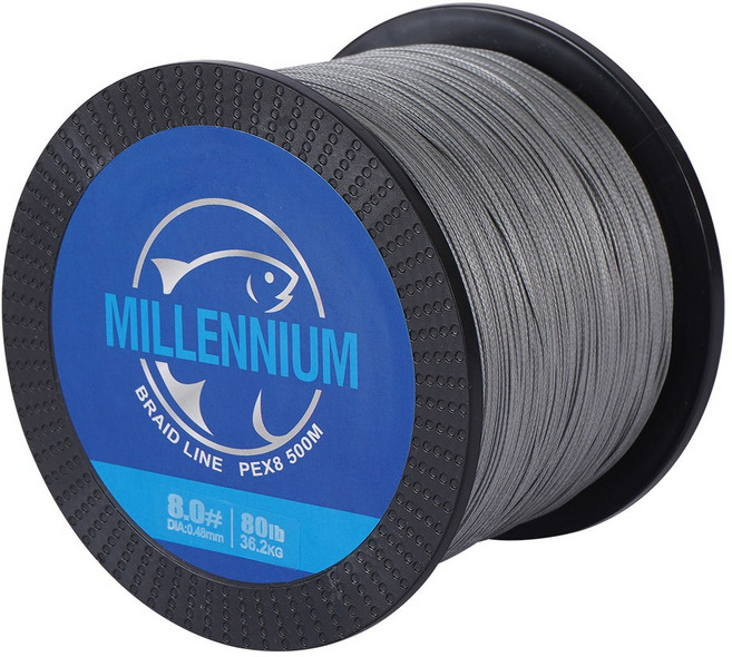 밀레니엄 PE 라인 합사줄 8합사 500M 낚시줄, 그레이, 1개