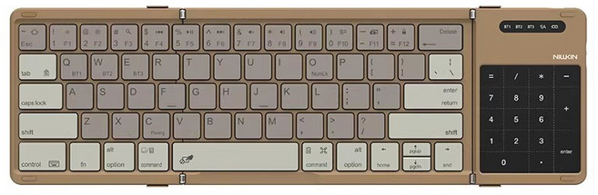 NILLKIN 큐브포켓키보드 휴대용 폴더 3단접이식 블루투스 터치패드 넬킨 접이식 키보드, C