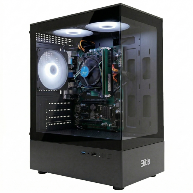 게이밍 사무용 컴퓨터 조립PC 데스크탑 본체, 01번 블랙, WIN11 Home, 1GB, 1GB, 옵션