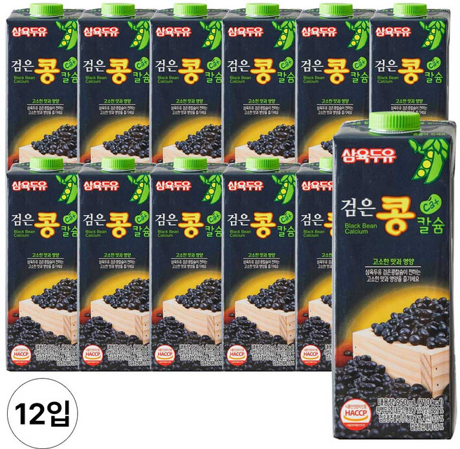 삼육두유 검은콩 칼슘 두유, 950ml, 12개