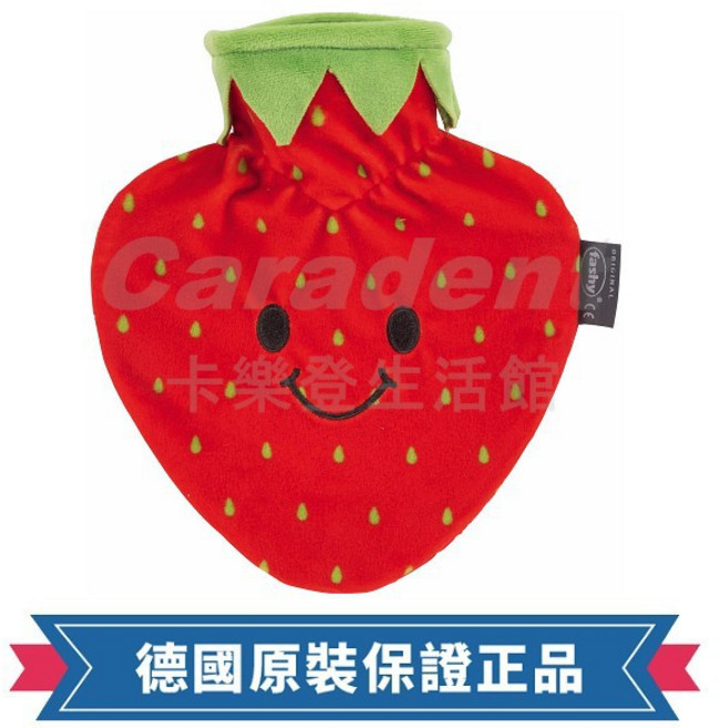 卡樂登 德國Fashy熱水袋/冰水袋 草莓造型細絨玩偶 0.7L - 兩年保固, 1個