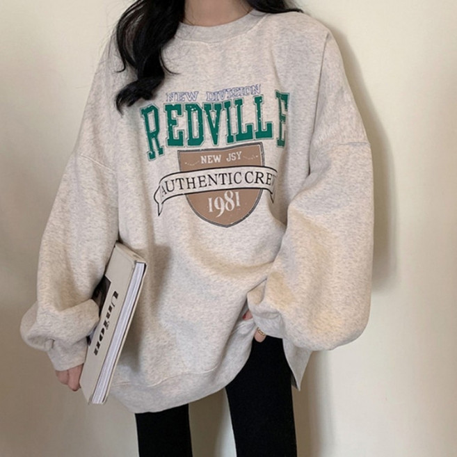 따수미 기모 맨투맨 데일리 오버핏 여성 겨울