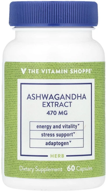 The Vitamin Shoppe 아슈와간다 추출물 470mg 캡슐 60정, TheVitaminShoppe아슈와간다추출물470mg캡, 1개 - 쿠팡