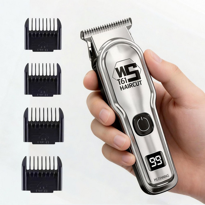 Oyoson 남자 바리깡 전문가용 전동 이발기 전동 바리깡, 실버