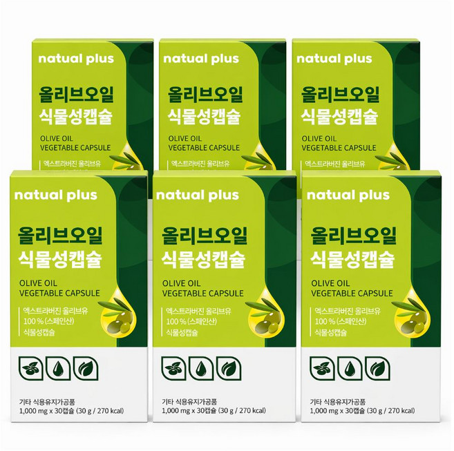 지중해 올리브오일 캡슐 피쿠알 올리브유 / 12박스구매시 올록담 올리브3 정품 1박스 증정, 6개, 60캡슐