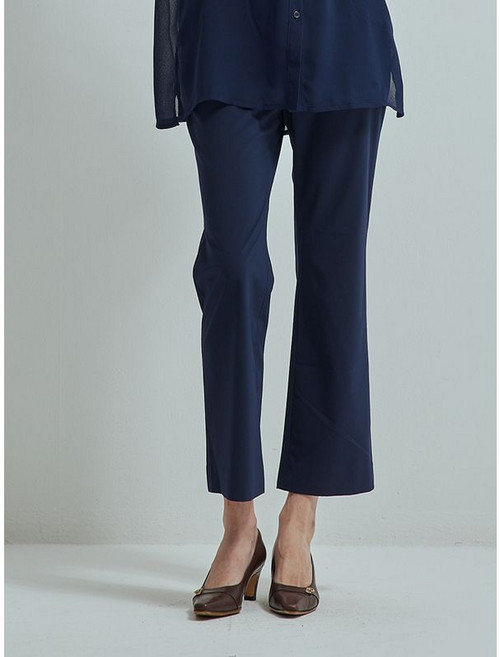 크로커다일레이디 네이비 파크골프라인 냉감 부츠컷 팬츠 CLCMPT207