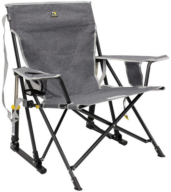 GCI Outdoor Kickback Rocker 야외 흔들 의자 음료 홀더 포함 257092 3584962934, Grey