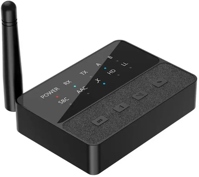 TV에서 무선 폰으로 연결 블루투스 53 송수신기 듀얼 USBC 입력 어댑터 APTX 저지연, 01 BLA