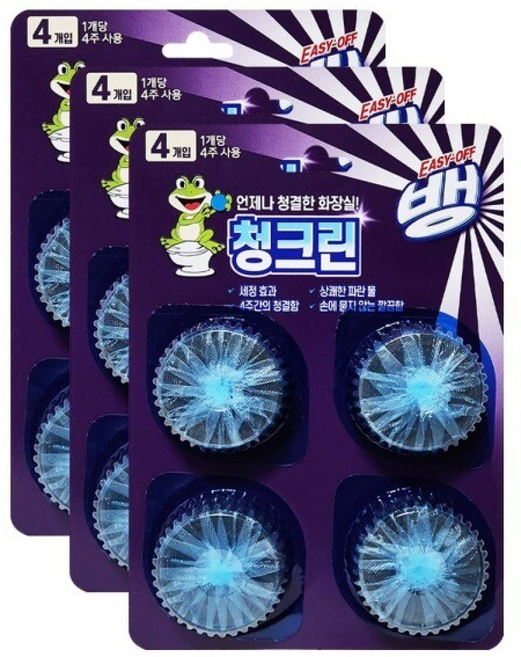 이지오프뱅 청크린 변기세정제, 3개, 40g, 4개입