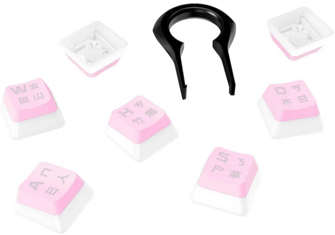 HyperX 布丁透光ABS鍵帽(繁體中文版) 全套鍵帽組 - 適用於機械鍵盤, 粉色布丁鍵帽