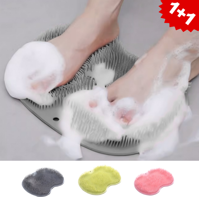 린델 실리콘 발마사지 발세척매트 풋브러쉬 1+1, 그린+그린