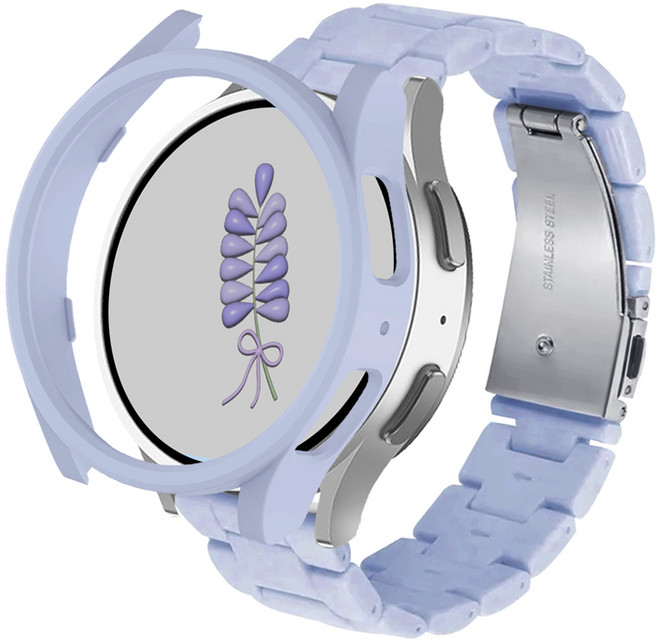 아이메이드잇 갤럭시워치 호환 블럭 스트랩 케이스 세트, 라벤더