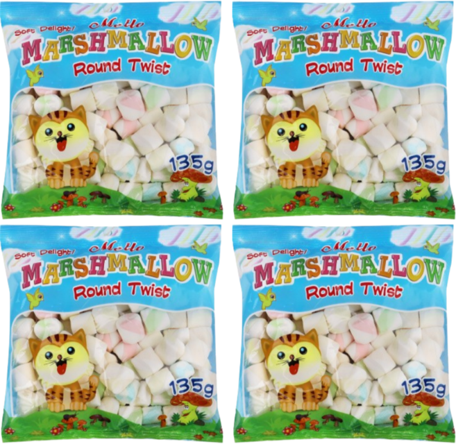 멜로 머쉬멜로우 라운드 트위스트, 135g, 4개